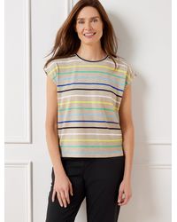 Talbots - Button Shoulder Cap Sleeve T-shirt - Lyst
