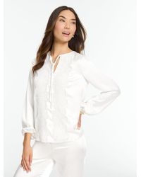 Talbots - Rsvp Embroidered Soft Satin Charmeuse Top - Lyst