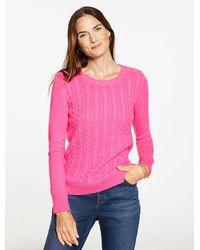 Talbots - Cable Knit Crewneck Sweater - Lyst
