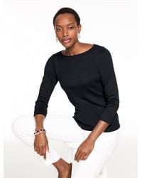 Talbots - Solid Bateau Neck T-shirt Pima Cotton - Lyst