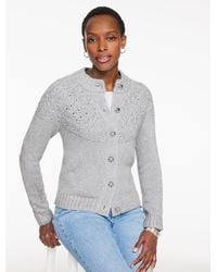 Talbots - Pointelle Mockneck Cardigan Sweater - Lyst