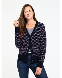 Talbots - Heart V-neck Cardigan Sweater - Lyst