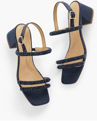 Talbots - Maya Beaded Block Heel Sandals - Lyst