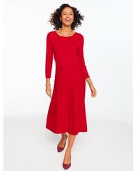 Talbots - Merino Wool Pleated Sweater Dress - Lyst