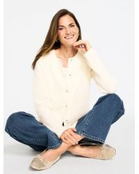 Talbots - Shaker Stitch Crewneck Cardigan Sweater - Lyst