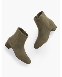 Talbots - Perla Suede Block Heel Ankle Boots - Lyst