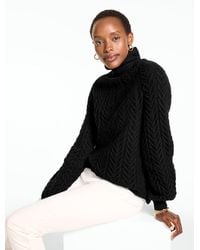 Talbots - Cable Knit Mockneck Sweater - Lyst