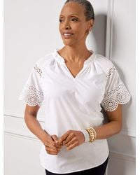 Talbots - Embroidered Sleeve Top - Lyst
