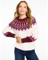 Talbots - Frosty Fair Isle Crewneck Sweater - Lyst