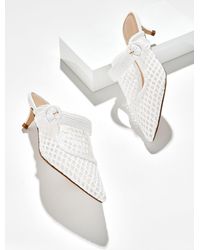 Talbots - Sylvie Woven Raffia Kitten Heel Mules - Lyst