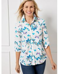Talbots - Cotton Button Front Shirt - Lyst
