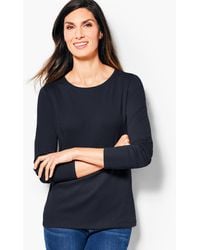 Talbots - Pima Cotton Long-sleeve Crewneck T-shirt - Lyst