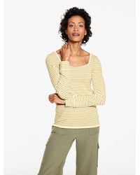 Talbots - Ribbed Square Neck T-shirt - Lyst