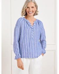 Talbots - Lantern Sleeve Linen Top - Lyst
