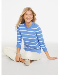 Talbots - Button Crewneck Pullover Sweater - Lyst