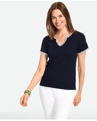 Talbots - Whipstitch Short Sleeve Top - Lyst