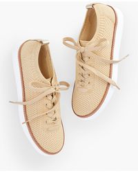 Talbots - Brittany Metallic Knit Lace Up Sneakers - Lyst