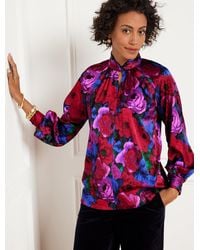 Talbots - Twist Neck Soft Satin Charmeuse Top - Lyst