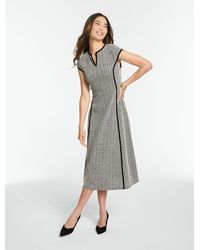 Talbots - Herringbone Fit & Flare Midi Dress - Lyst