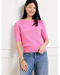 Talbots - Pointelle Crewneck Sweater Pullover - Lyst