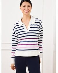 Talbots - Modal French Terry Johnny Collar Pullover Sweater - Lyst