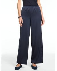 Talbots - Satin Wide Leg Pull-on Pants - Lyst