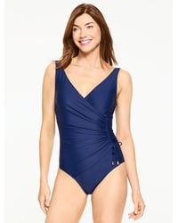 Aqua Club - Faux Wrap One-piece Swimsuit - Lyst