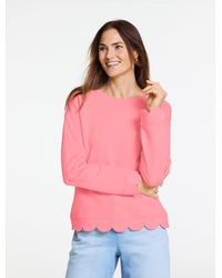 Talbots - Scalloped French Terry Sweatshirt - Lyst