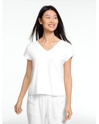 Talbots - Short Sleeve V-neck Slub T-shirt - Lyst