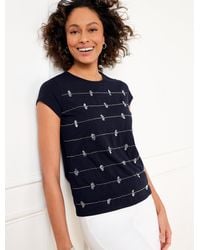 Talbots - Embellished Crewneck T-shirt - Lyst