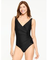Aqua Club - Faux Wrap One-piece Swimsuit - Lyst