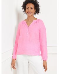 Talbots - Lantern Sleeve Linen Top - Lyst
