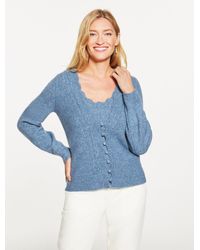 Talbots - Pointelle V-neck Cardigan Sweater - Lyst