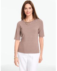 Talbots - Platinum Jersey Elbow Sleeve Top - Lyst