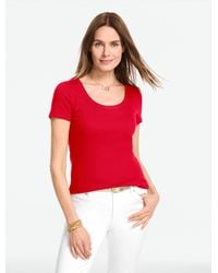Talbots - Ribbed Scoop Neck T-shirt - Lyst