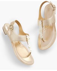 Talbots - Keri Shells Leather Flat Sandals - Lyst