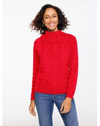 Talbots - Basketweave Split Neck Sweater - Lyst