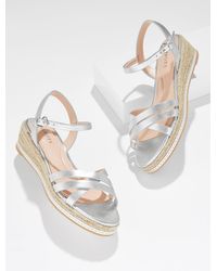 Talbots - Pamela Metallic Nappa Wedge Sandals - Lyst