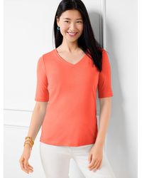 Talbots - Pima Cotton V-neck T-shirt - Lyst