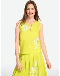 Talbots - Embroidered Poplin Sleeveless Top - Lyst