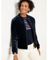 Talbots - Velvet Quilted Bomber Jacket - Lyst