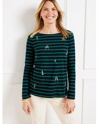 Talbots - Embroidered Bateau Neck T-shirt - Lyst