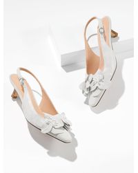 Talbots - Tabitha Flower Metallic Nappa Slingback Pumps - Lyst