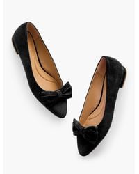Talbots - Edison Bow Suede Flats - Lyst
