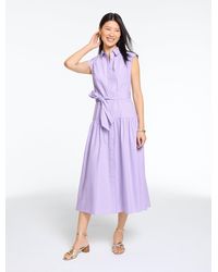 Talbots - Poplin Drop Waist Midi Dress - Lyst