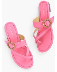 Talbots - Gia Buckle Soft Nappa Leather Sandals - Lyst