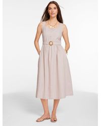 Talbots - Sleeveless Linen Blend Fit & Flare Dress - Lyst
