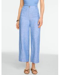 Talbots - Washed Linen Wide Crop Patch Pocket Pants - Lyst