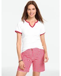Talbots - Whipstitch Short Sleeve Top - Lyst