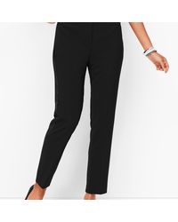 Talbots Stretch Crepe Tuxedo Trousers - Black